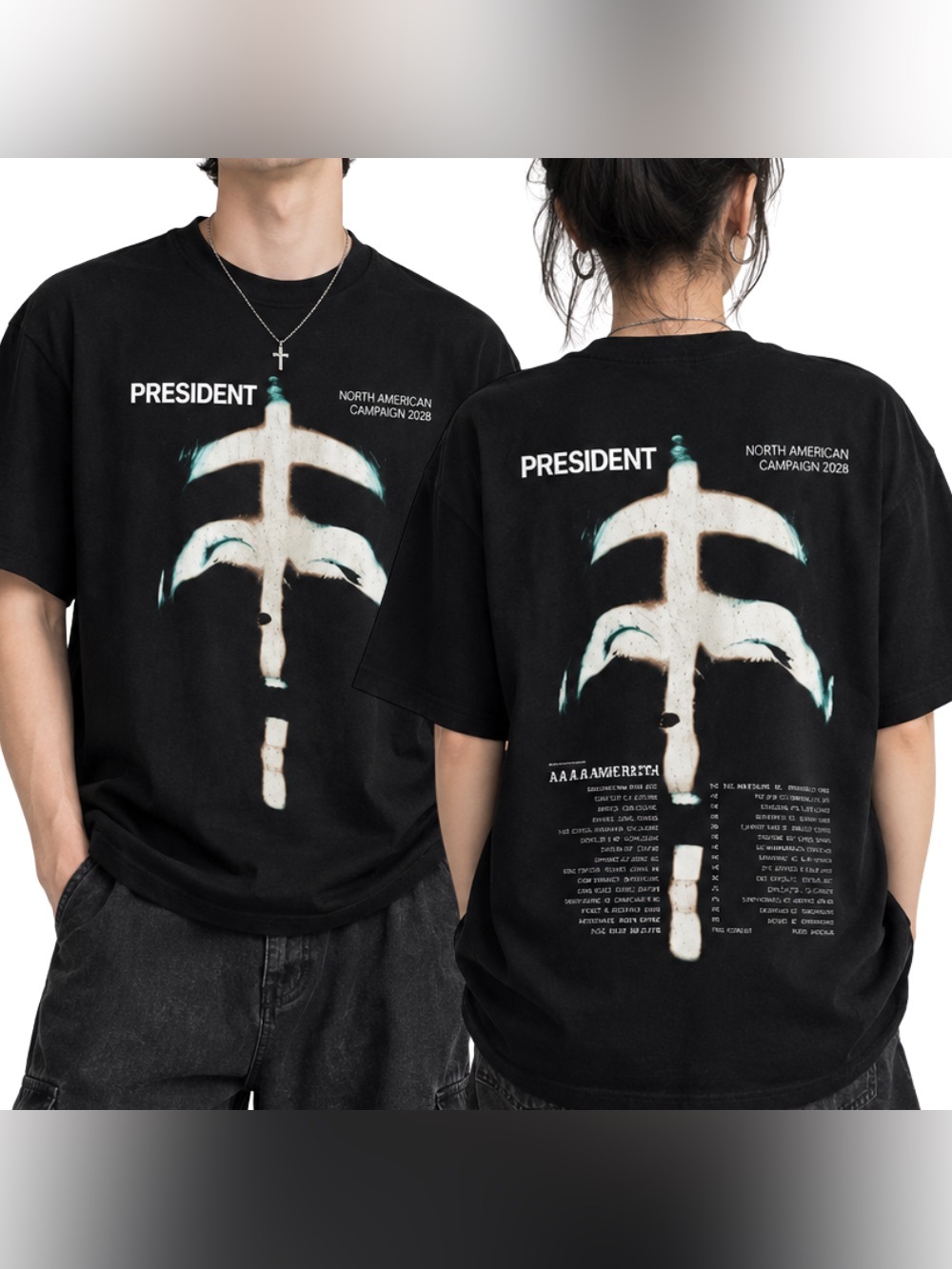 President North American Campaign 2028 Vintage Black T-Shirt